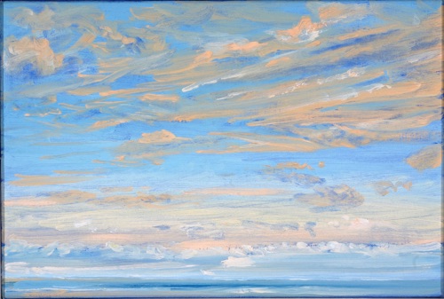 Clouds Moving From North - Sunrise, 12" x 18", oil on linen, 2006.